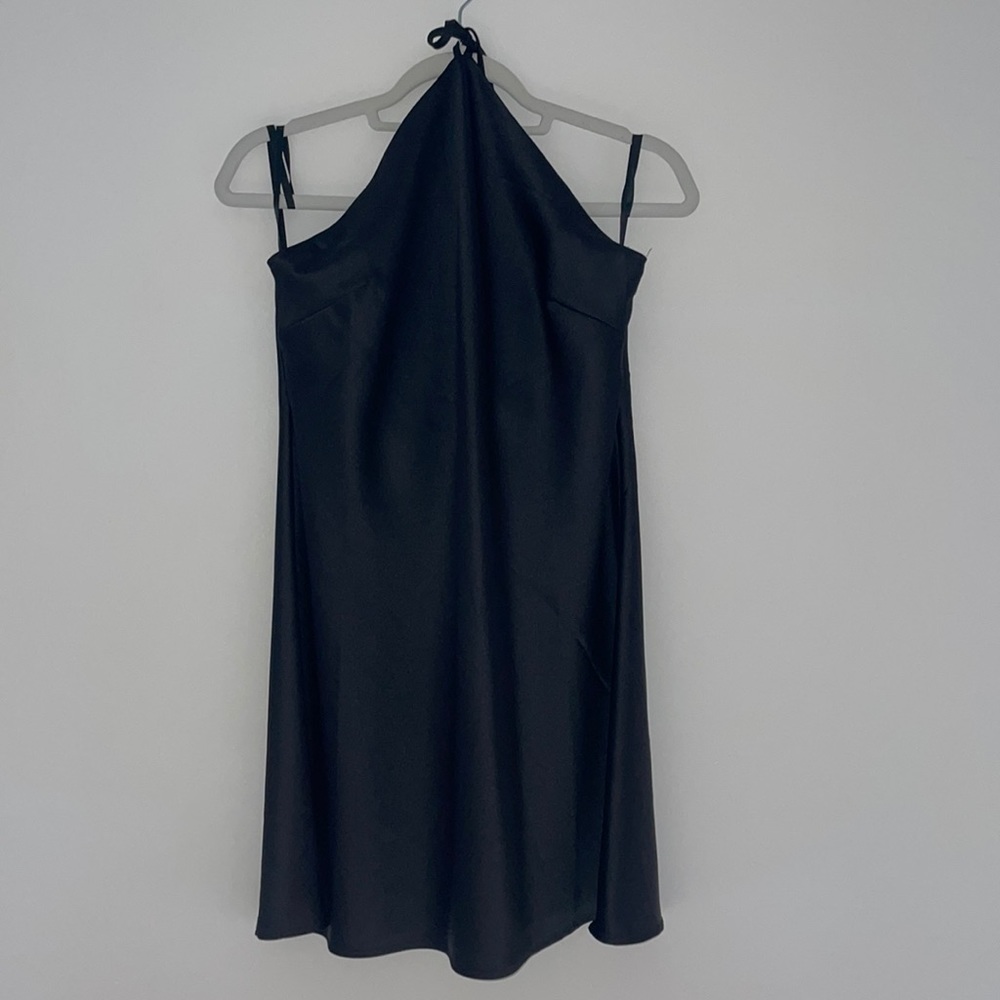 Halter Neck Satin Mini Dress